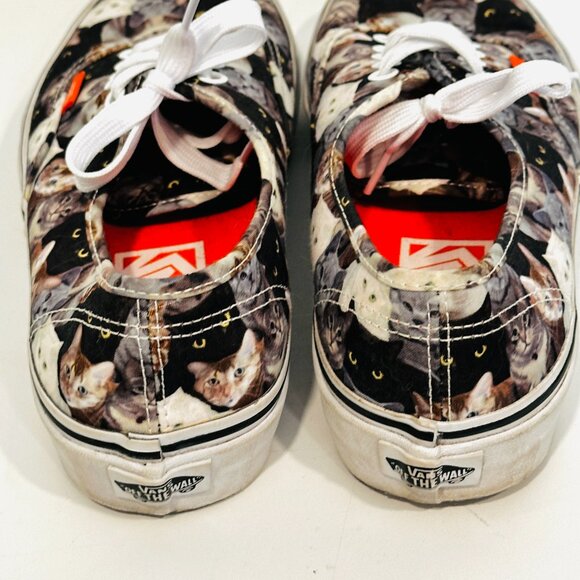 Vans Off the Wall Sneakers ASPCA Cat Pattern Lace Up Low Top Womens 8.5 - Mens 7 - Picture 9 of 10